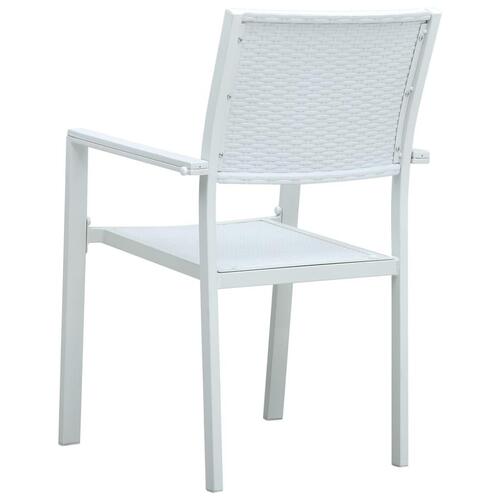 Havestole 4 stk. plastik rattanlook hvid