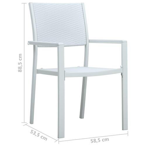 Havestole 4 stk. plastik rattanlook hvid