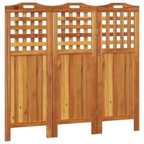3-panels rumdeler 121,5x2x115 cm massivt akacietræ