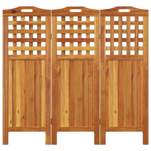 3-panels rumdeler 121,5x2x115 cm massivt akacietræ