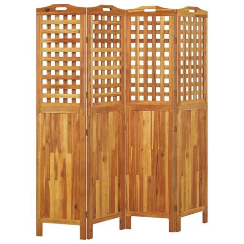 4-panels rumdeler 162x2x180 cm massivt akacietræ