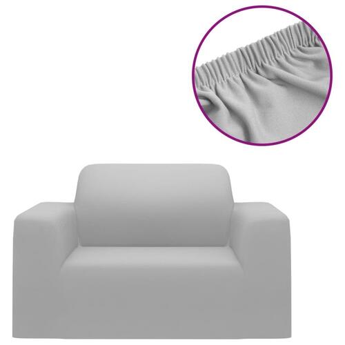 Elastisk sofabetræk polyesterjersey grå