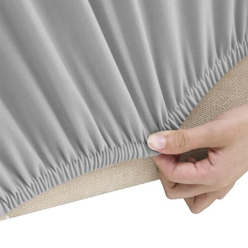 Elastisk 4-personers sofabetræk polyesterjersey grå