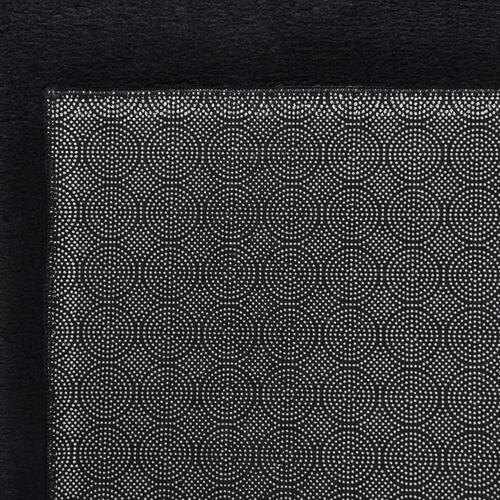 Gulvtæppe 160x230 cm blødt plys skridsikkert og vaskbart sort