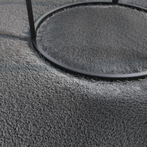 Gulvtæppe 160x230 cm blødt plys skridsikkert og vaskbart grå