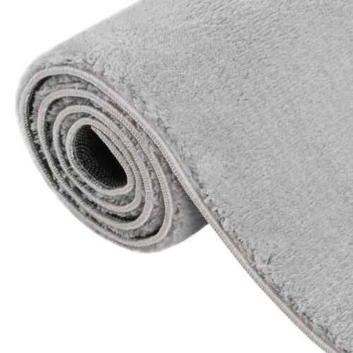 Shaggy gulvtæppe 200x290 cm skridsikkert og vaskbart grå