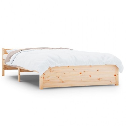Sengeramme 140x200 cm i massivt fyrretræ - med sengegærde