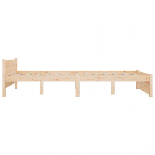 Sengeramme 140x200 cm i massivt fyrretræ - med sengegærde