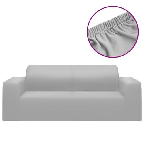 Elastisk 2-personers sofabetræk polyesterjersey grå