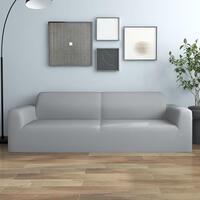 Elastisk 3-personers sofabetræk polyesterjersey grå