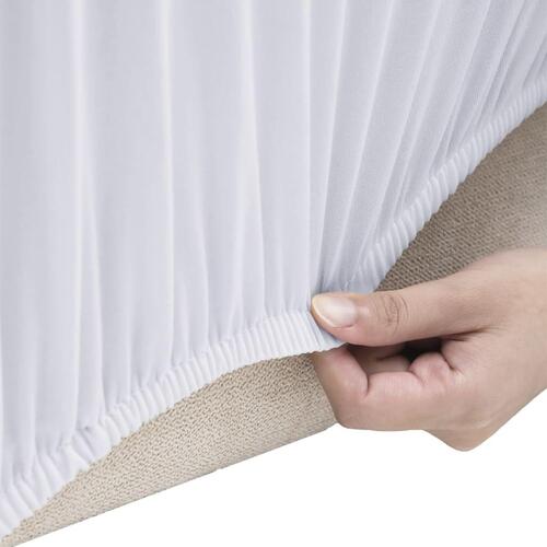 Elastisk sofabetræk polyesterjersey hvid