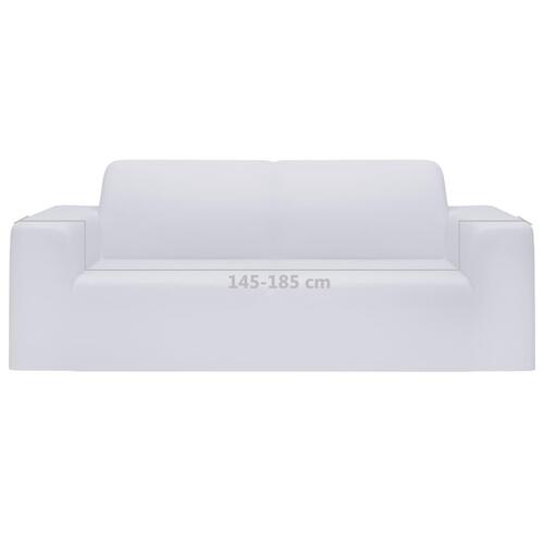Elastisk 2-personers sofabetræk polyesterjersey hvid