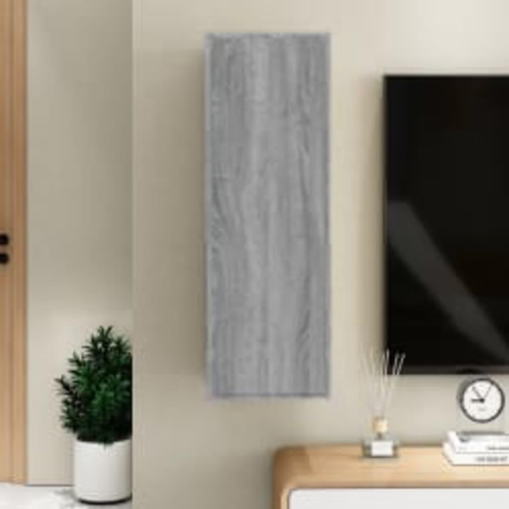 Tv-bord 30,5x30x90 cm konstrueret træ grå sonoma-eg