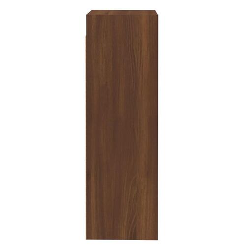 Tv-bord 30,5x30x90 cm konstrueret træ brun egetræsfarve