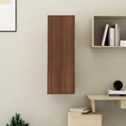 Tv-bord 30,5x30x90 cm konstrueret træ brun egetræsfarve