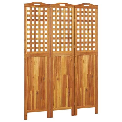 3-panels rumdeler 121,5x2x180 cm massivt akacietræ