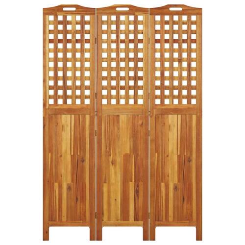 3-panels rumdeler 121,5x2x180 cm massivt akacietræ