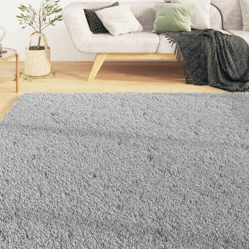 Shaggy gulvtæppe 120x170 cm skridsikkert og vaskbart grå