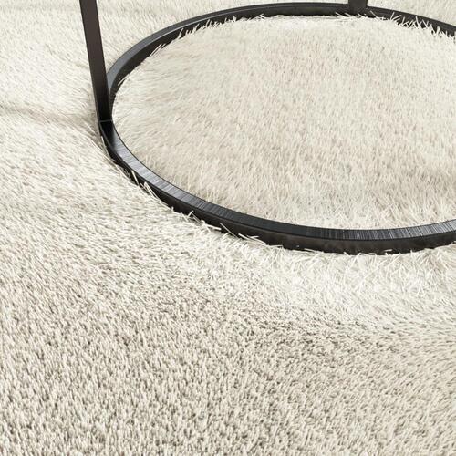 Shaggy gulvtæppe 200x290 cm skridsikkert og vaskbart creme