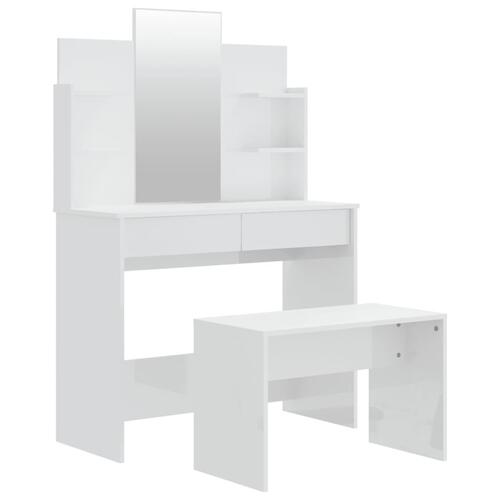Konsolbordsæt 96x40x142 cm hvid højglans