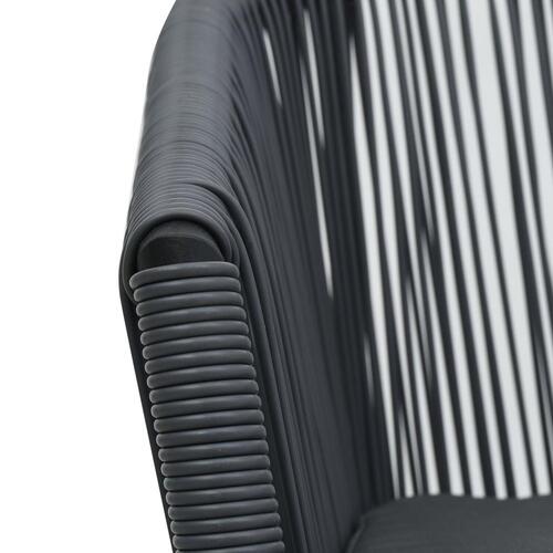 Havestole 2 stk. PVC rattan antracitgrå