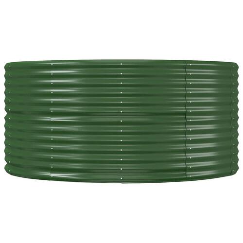Plantekasse 447x140x68 cm pulverlakeret stål grøn