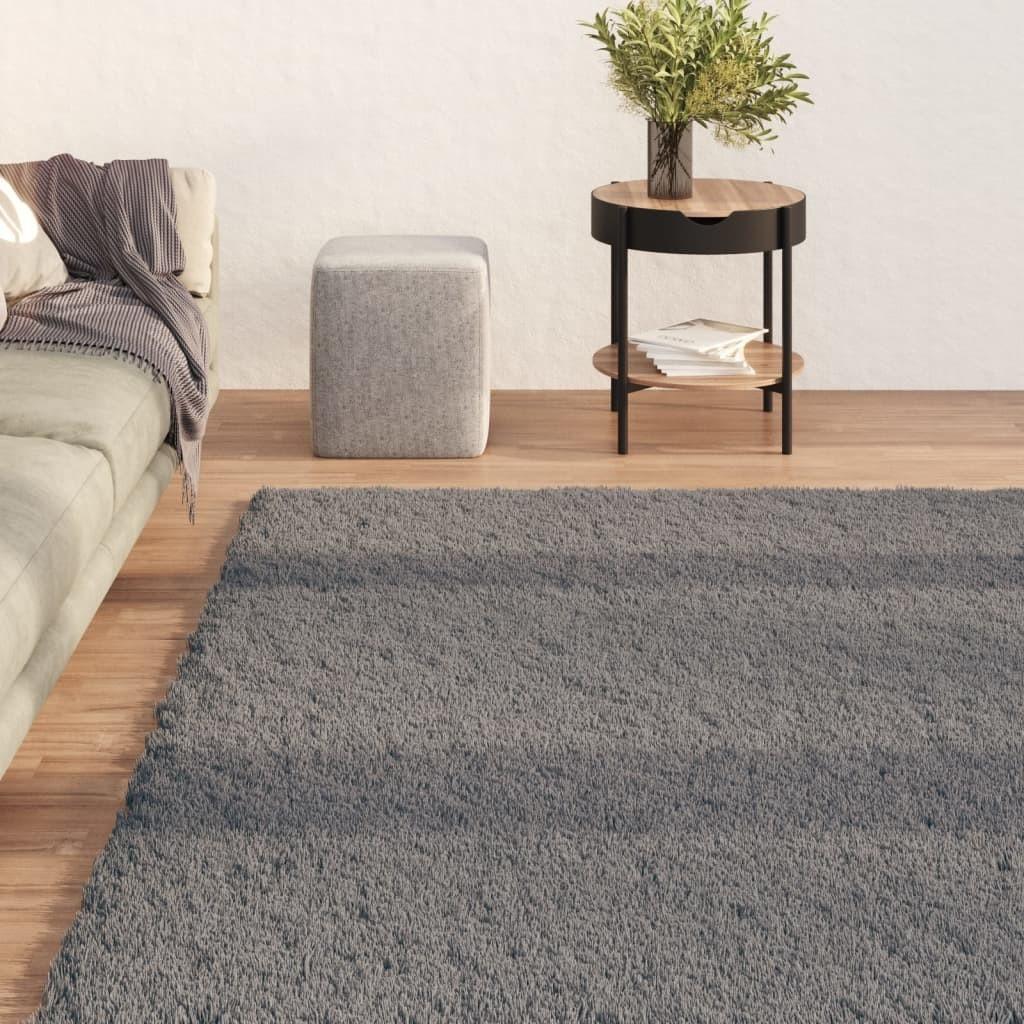 Shaggy gulvtæppe 200x290 cm skridsikkert og vaskbart antracit