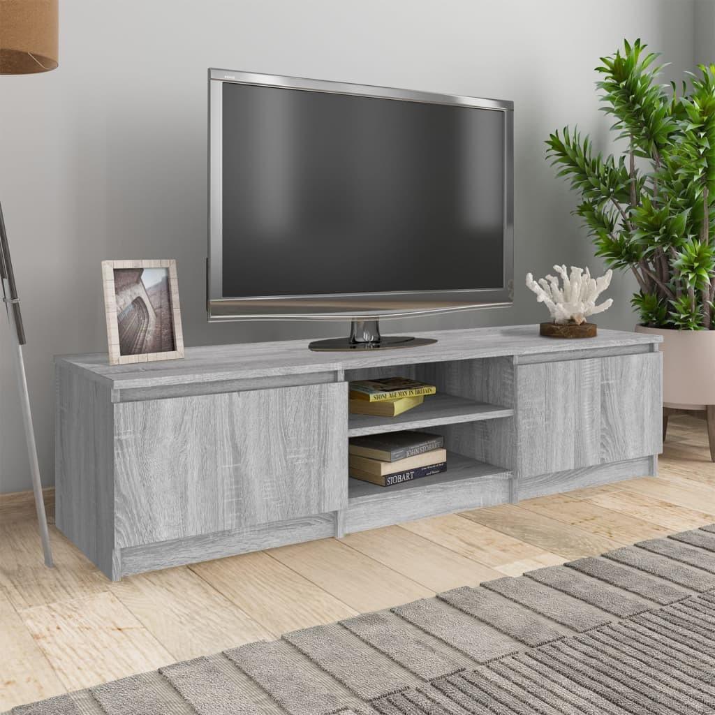 Tv-bord 140x40x35,5 cm konstrueret træ grå sonoma-eg