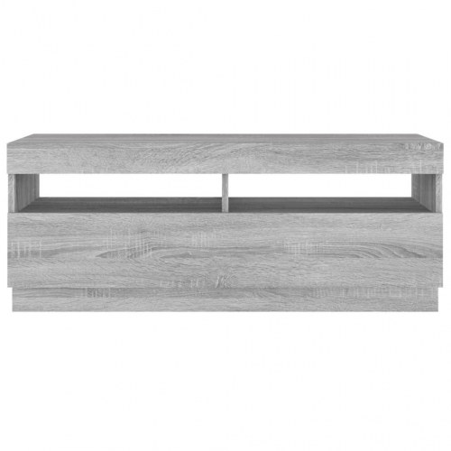 TV-bord med LED-lys 100 x 35 x 40 cm i grå sonoma-eg