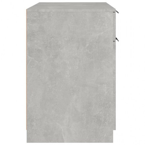 Skrivebord med skuffe og skab - 100 x 50 x 75 cm, betongrå konstrueret træ