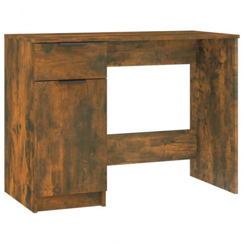 Skrivebord 100x50x75 cm konstrueret træ røget egetræsfarve