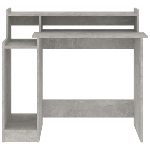 Skrivebord med LED-lys 97×45×90 cm - konstrueret træ, betongrå