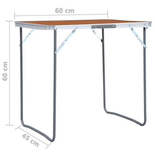 Foldbart campingbord 60x45 cm aluminium