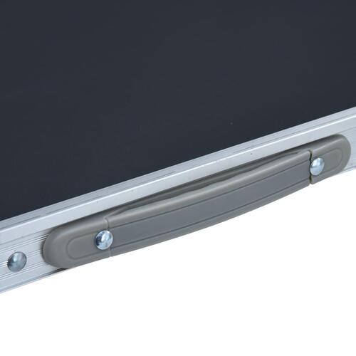Foldbart campingbord 60x45 cm aluminium grå