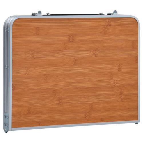 Foldbart campingbord 60 x 40 cm aluminium brun