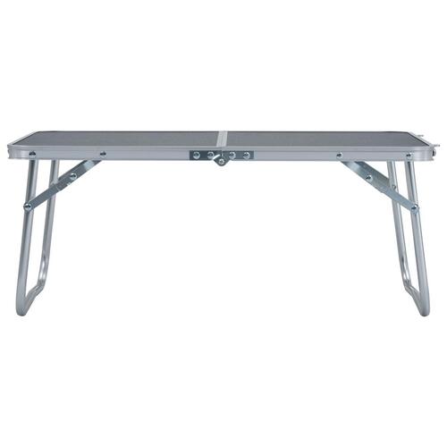 Foldbart campingbord 60 x 40 cm aluminium grå