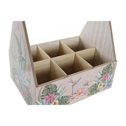 Flaskereol i træ/MDF, tropisk, 24 × 16,5 × 25 cm - 2 stk.