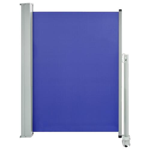 Sammenrullelig sidemarkise til terrassen 100 x 300 cm blå