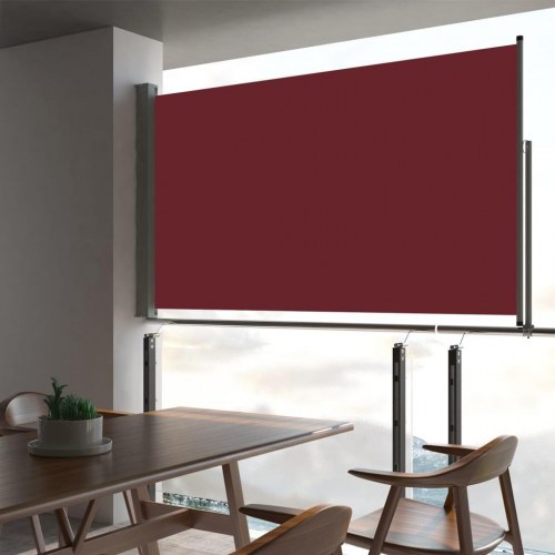 Sammenrullelig sidemarkise til terrasse 140 × 300 cm - rød