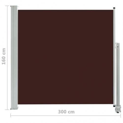 Sammenrullelig sidemarkise til terrasse/altan 160 × 300 cm - brun