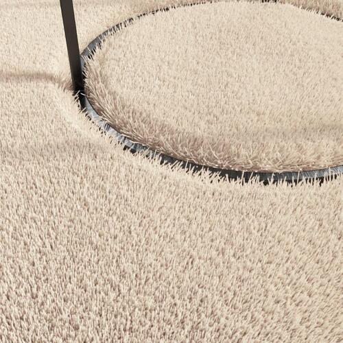 Shaggy gulvtæppe 80x150 cm skridsikkert og vaskbart beige