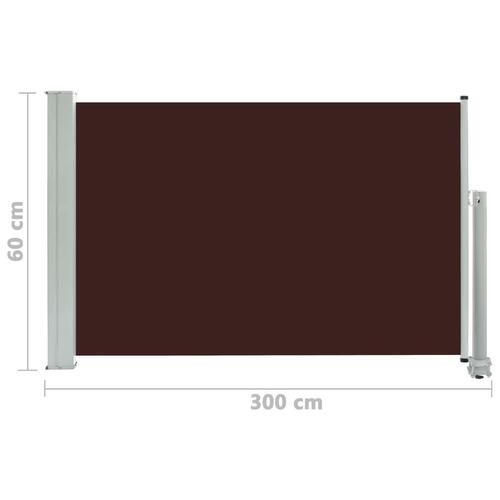 Sammenrullelig sidemarkise 60 x 300 cm brun