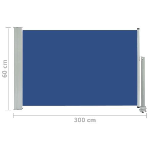 Sammenrullelig sidemarkise 60 x 300 cm blå
