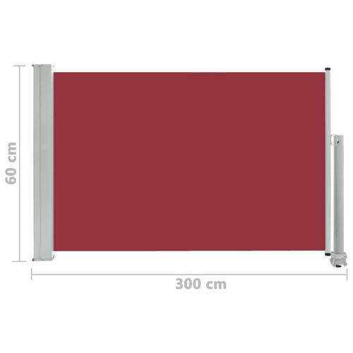 Sammenrullelig sidemarkise til terrassen 60x300 cm rød