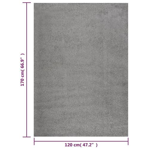 Shaggy gulvtæppe 120x170 cm høje luv grå