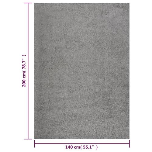 Shaggy gulvtæppe 140x200 cm høje luv grå