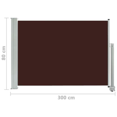 Sammenrullelig sidemarkise til terrassen 80 x 300 cm brun