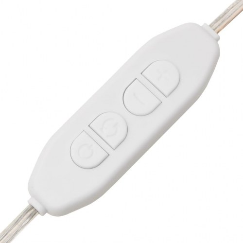 Makeupbordssæt med LED-lys konstrueret træ hvid højglans