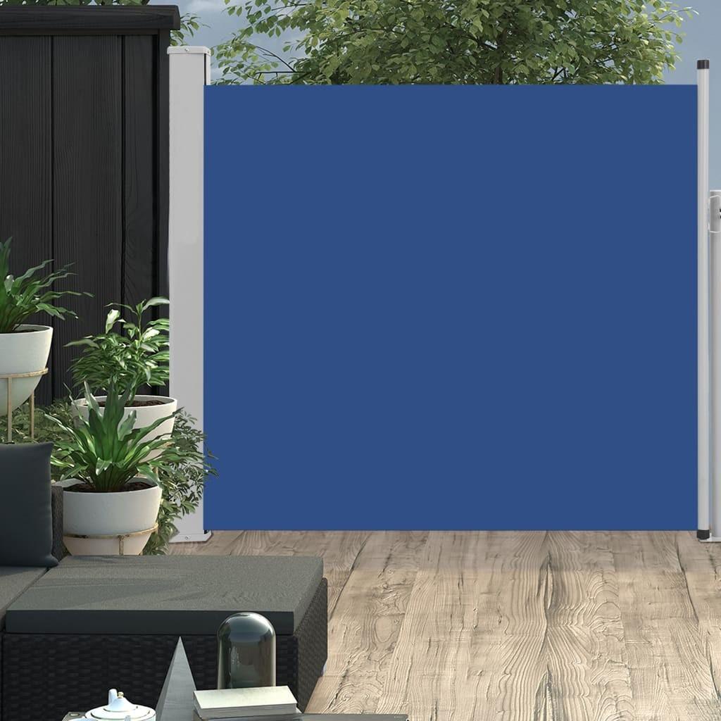 Sammenrullelig sidemarkise til terrassen 170 x 300 cm blå