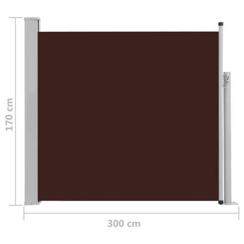 Sammenrullelig sidemarkise til terrassen 170 x 300 cm brun